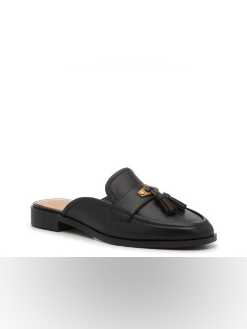 Vince Camuto Women’s Caleesy Black Leather Tassel Mule